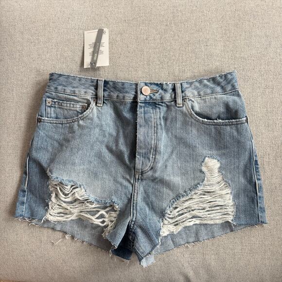 ASOS Denim Distressed Cut Off Jean Shorts Size US 8 NWT - Picture 1 of 4